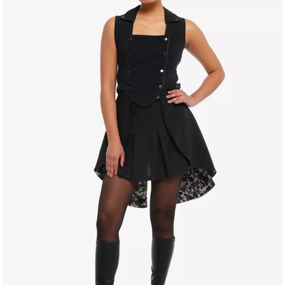 Floral Tailcoat Girls Long Vest - Picture 3 of 9